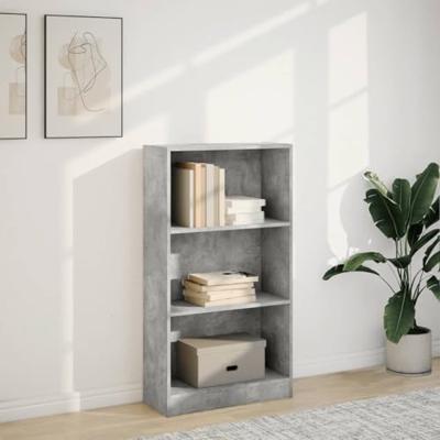 Boekenkast 60x24x109 cm bewerkt hout betongrijs