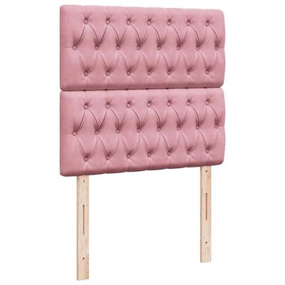 Boxspring met matras fluweel roze 100x200 cm - thumbnail