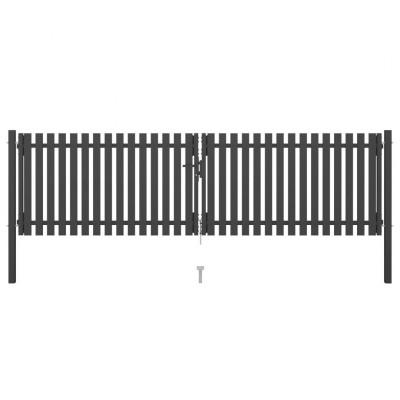 Tuinhekpoort staal 400x75 cm antraciet