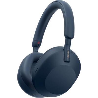 Sony WH-1000XM5 Over Ear headset Bluetooth Stereo Blauw High-Resolution Audio, Ruisonderdrukking (microfoon), Noise Cancelling Indicator voor batterijstatus,