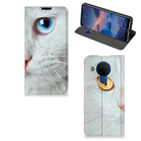 Nokia 5.4 | Hoesje maken | Witte Kat - thumbnail