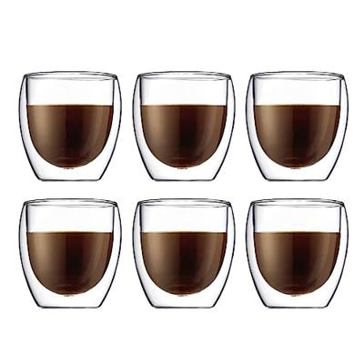 Bodum Dubbelwandige koffie- / theeglazen Pavina - gepatenteerd ventiel - 250 ml - 6 stuks