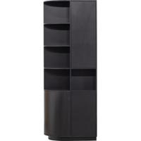 WOOOD Opbergkast 'Finca' Links, Mat zwart, 210 x 78cm - thumbnail