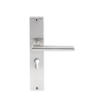 Hardbrass Deurkruk Athene op rechthoekig langschild profielcilindergat 55mm - RVS Hardbrass Deurkruk Athene op rechthoekig langschild profielcilindergat 55mm - RVS