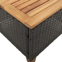 3-delige Bistroset met kussens poly rattan en acaciahout zwart - thumbnail