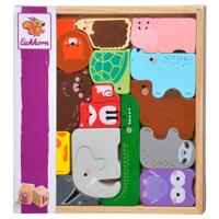 Eichhorn houten dieren vormen in houten box, 14dlg. - thumbnail