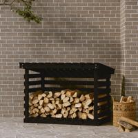 VidaXL Haardhoutrek 108x73x79 cm massief grenenhout zwart - thumbnail