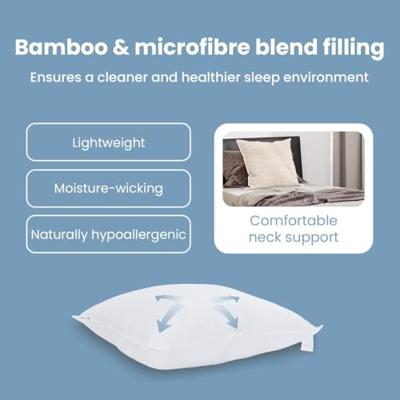 VidaXL Hoofdkussen met kussen wit 80 x 80 cm katoen