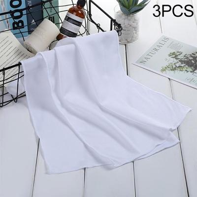 3 STKS absorberend polyester sneldrogend ademend koud gevild Fitness Sport draagbare handdoek (wit)