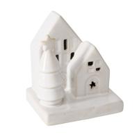 Boltze Home Deco huisje cristo steen met led h10cm - thumbnail
