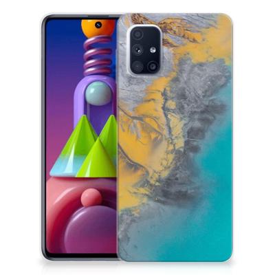 Samsung Galaxy M51 | TPU | Siliconen hoesje | Marble Blue Gold