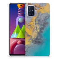 Samsung Galaxy M51 | TPU | Siliconen hoesje | Marble Blue Gold - thumbnail