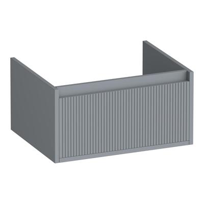Brauer Hope Wavy - Onderkast - 60 cm - met 1 Softclose Lade Greeploos en 1 Sifon Uitsparing - Mat Grijs