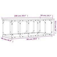 Salontafel 100x50x35,5 cm bewerkt hout grijs sonoma eikenkleur - thumbnail