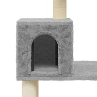 Kattenkrabpaal met sisal krabpalen 147 cm lichtgrijs - thumbnail