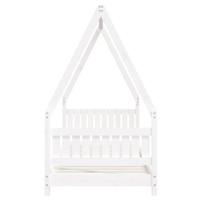 Kinderbedframe 80x200 cm massief grenenhout wit - thumbnail