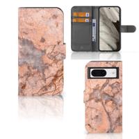 Google Pixel 8 | Bookcase | Marmer Oranje - thumbnail
