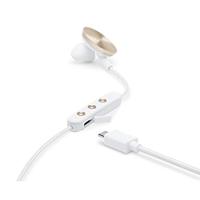 I am plus Buttons, draadloze Bluetooth in-ear hoofdtelefoon met geïntegreerde microfoon, goud en wit - thumbnail