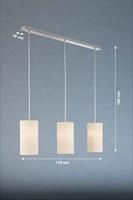 Fischer & Honsel 3-licht hanglampThor met zandkleur linnen - 60584 - thumbnail