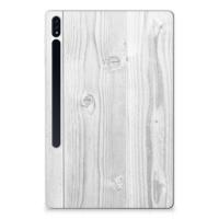 Samsung Galaxy Tab S7 Plus | S8 Plus Silicone Tablet Hoes White Wood - thumbnail