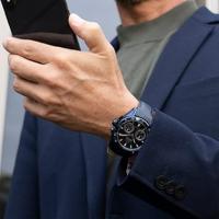 Jaguar J961/1 Horloge Acier Hibryd staal-leder blauw 45 mm - thumbnail