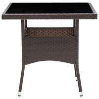 Tuintafel poly rattan bruin - thumbnail