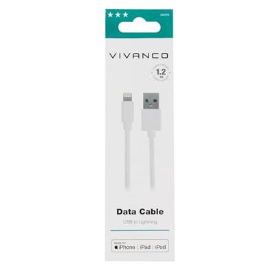 Vivanco 36299 USB-kabel USB 2.0 USB-A stekker, Apple Lightning stekker 1.20 m Wit Universeel Vivanco 36299 USB-kabel USB 2.0 USB-A stekker, Apple Lightning stekker 1.20 m Wit Universeel
