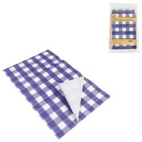 Tafelkleed geruit papier blauw 80 x 80 cm | 30 stuks - thumbnail