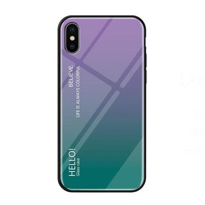 Gradiënt kleur glas Case voor iPhone XS Max (paars)