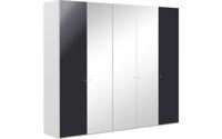Goossens Kledingkast Easy Storage Ddk, Kledingkast 253 cm breed, 220 cm hoog, 2x draaideur en 3x spiegel draaideur midden - thumbnail