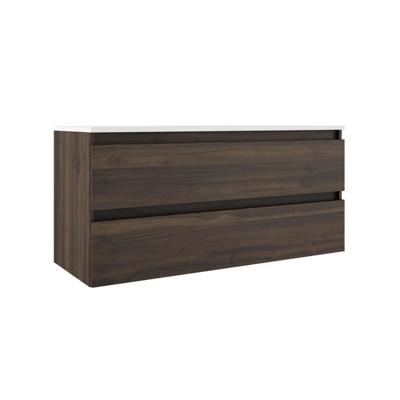 Adema Chaci Badkameronderkast - 120cm - 2 lades - greeploos - binnenlade linnen - noten (hout) SW1212779