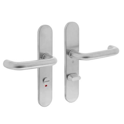Intersteel Deurkruk Rond op schild met toilet-/badkamersluiting 63/8 mm - RVS