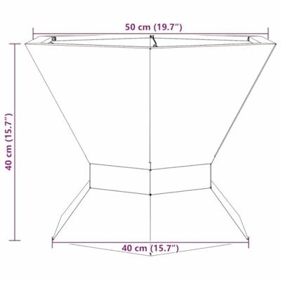 VidaXL Vuurkorf bruin 50 x 50 x 40 cm cortenstaal