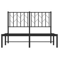 Bedframe met hoofdbord metaal zwart 120x200 cm - thumbnail