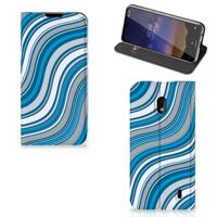 Nokia 2.2 | Hoesje met Magneet | Waves Blue - thumbnail