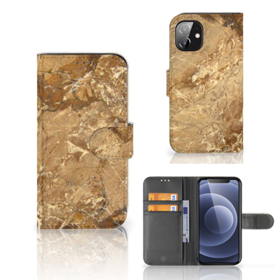 Apple iPhone 12 Mini | Bookcase | Marmer Creme