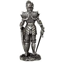 Beeld Ridder en Zwaard en Schild Handgeschilderd (30 cm) - thumbnail