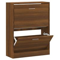 VidaXL Schoenenkast 63x24x81 cm bewerkt hout bruin eikenkleur - thumbnail