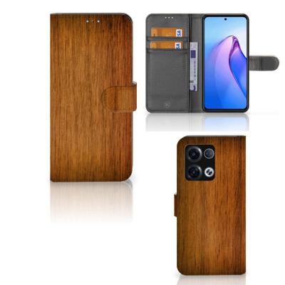 OPPO Reno8 Pro | Book Style Case | Donker Hout OPPO Reno8 Pro | Book Style Case | Donker Hout