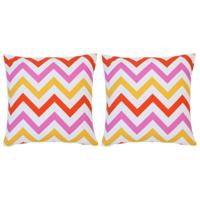 vidaXL Kussens 2 st met print 40x40 cm katoen meerkleurig - thumbnail