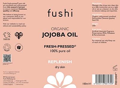Fushi Fresh Pressed Organic Jojoba Oil 100ml Fushi Fresh Pressed Organic Jojoba Oil 100ml