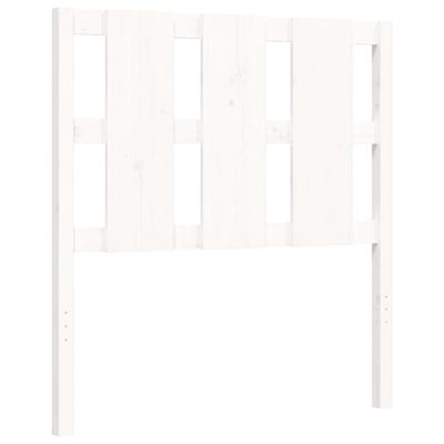 Bedframe met hoofdbord massief hout wit - thumbnail
