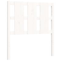 Bedframe met hoofdbord massief hout wit - thumbnail