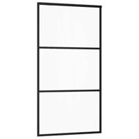 Schuifdeur met beslagset 102x205 cm ESG glas zwart - thumbnail