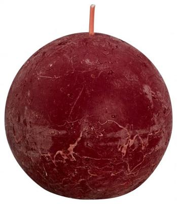 Bolsius Rustiek bolkaars shine 76 velvet red 1 Stuks