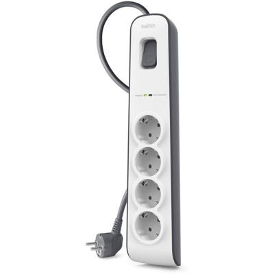 Belkin Spanningsbeveiliger met 4 stopcontacten en een voedingskabel van 2 m stekkerdoos Belkin Spanningsbeveiliger met 4 stopcontacten en een voedingskabel van 2 m stekkerdoos