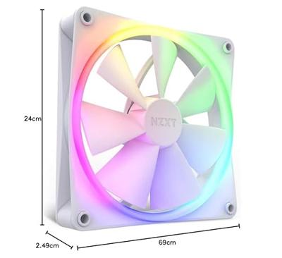 NZXT F140RGB - 140mm RGB Fans - Twin - White NZXT F140RGB - 140mm RGB Fans - Twin - White