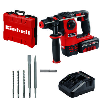 Einhell Power X-Change HEROCCO Kit +5 (1x3,0Ah) SDS-Plus-Accu-boorhamer 18 V 3.0 Ah Li-ion Incl. accu, Incl. koffer, Incl. accessoires
