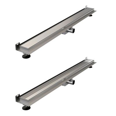 Douchegoot met multifunctioneel rooster, flens voor wandmontage - 7x100 RVS geborsteld Douchegoot met multifunctioneel rooster, flens voor wandmontage - 7x100 RVS geborsteld