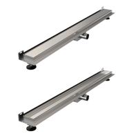 Douchegoot met multifunctioneel rooster, flens voor wandmontage - 7x100 RVS geborsteld - thumbnail